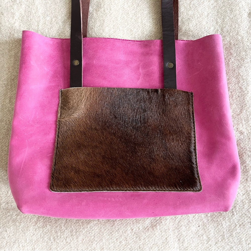 Speckled Fawns handmade leather tote bag - Picture 3 of 8
